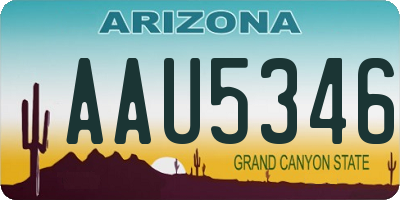 AZ license plate AAU5346