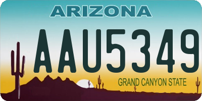 AZ license plate AAU5349