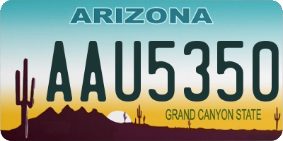 AZ license plate AAU5350