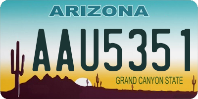 AZ license plate AAU5351