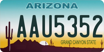 AZ license plate AAU5352