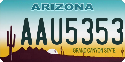 AZ license plate AAU5353