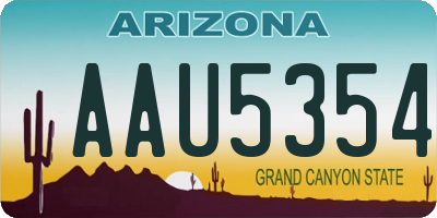 AZ license plate AAU5354