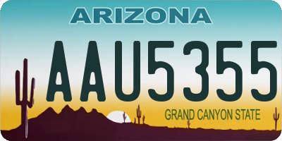 AZ license plate AAU5355