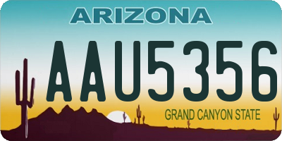 AZ license plate AAU5356