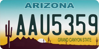 AZ license plate AAU5359