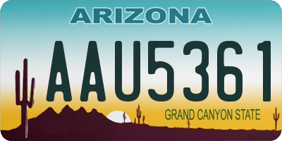 AZ license plate AAU5361