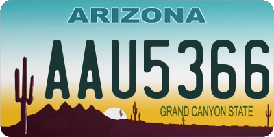 AZ license plate AAU5366