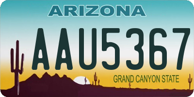 AZ license plate AAU5367