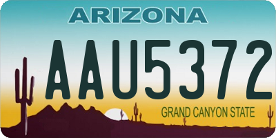 AZ license plate AAU5372