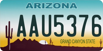 AZ license plate AAU5376