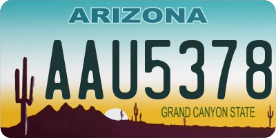 AZ license plate AAU5378