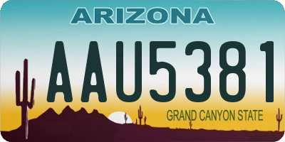 AZ license plate AAU5381