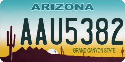 AZ license plate AAU5382