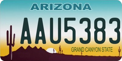 AZ license plate AAU5383