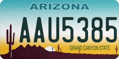 AZ license plate AAU5385