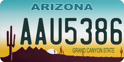 AZ license plate AAU5386