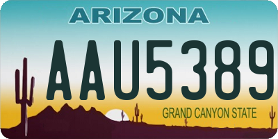 AZ license plate AAU5389