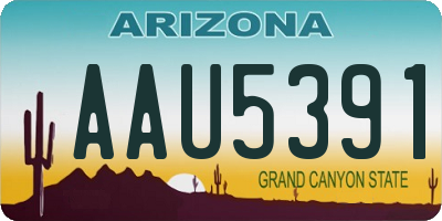 AZ license plate AAU5391