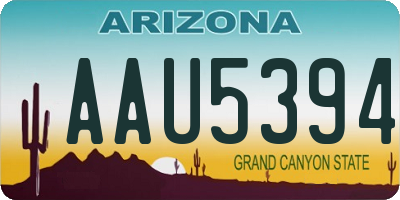 AZ license plate AAU5394