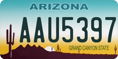 AZ license plate AAU5397