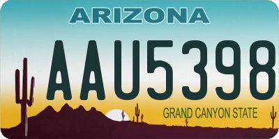 AZ license plate AAU5398