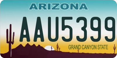 AZ license plate AAU5399