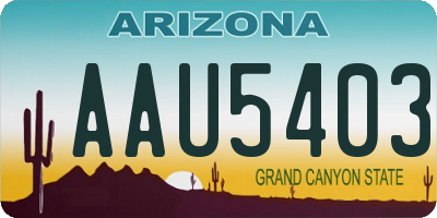 AZ license plate AAU5403