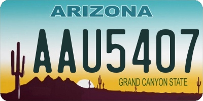 AZ license plate AAU5407