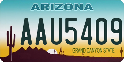 AZ license plate AAU5409