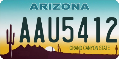 AZ license plate AAU5412