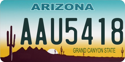 AZ license plate AAU5418