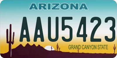 AZ license plate AAU5423