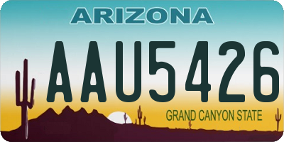 AZ license plate AAU5426