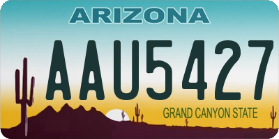 AZ license plate AAU5427