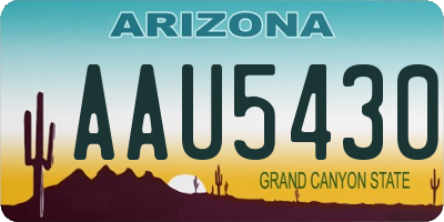 AZ license plate AAU5430