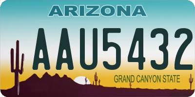 AZ license plate AAU5432