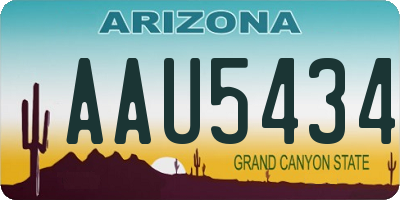 AZ license plate AAU5434