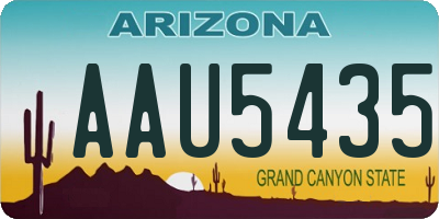 AZ license plate AAU5435