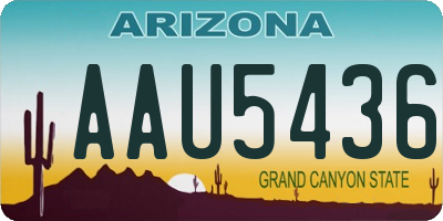 AZ license plate AAU5436