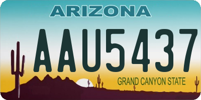 AZ license plate AAU5437