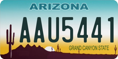 AZ license plate AAU5441