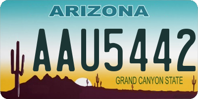 AZ license plate AAU5442