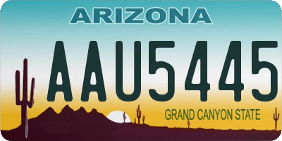 AZ license plate AAU5445