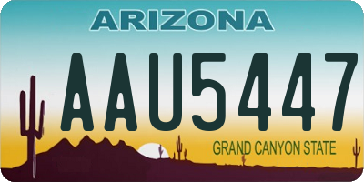 AZ license plate AAU5447