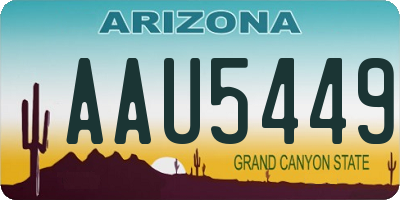 AZ license plate AAU5449