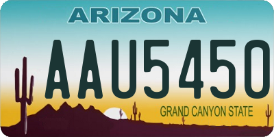 AZ license plate AAU5450