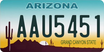 AZ license plate AAU5451