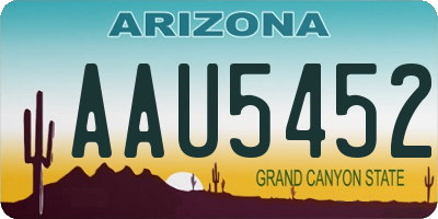 AZ license plate AAU5452