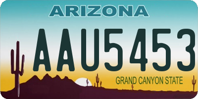 AZ license plate AAU5453